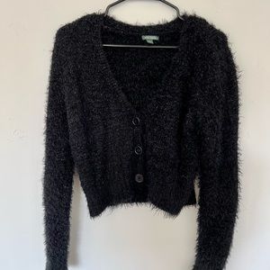 Cropped black sweater with specks of color! Only worn once! Size M